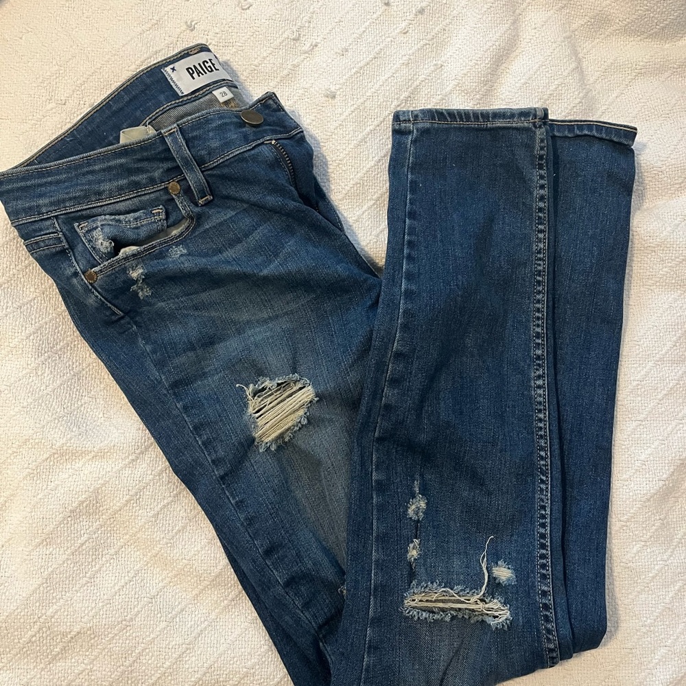 PAIGE Distressed Skinny Jeans